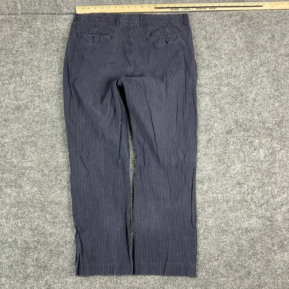 J.Crew Pants Mens 34x28 Navy Pinstripe 100% Cotton‎ Classic Straight Fit Slacks